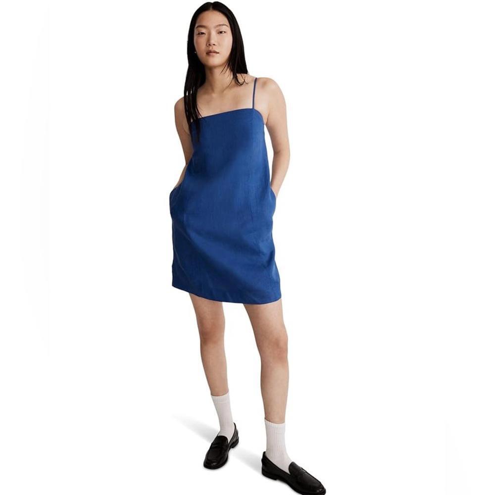 Madewell Goldie Strappy Linen Mini Dress